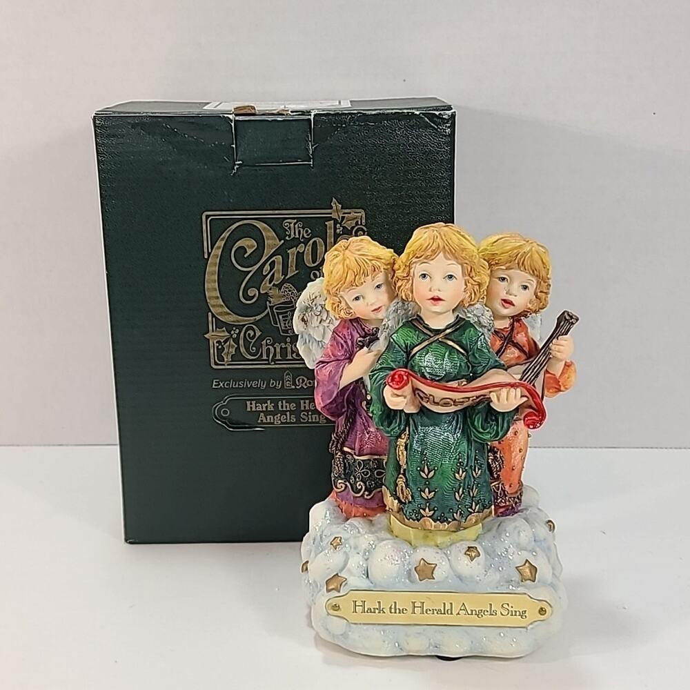 Roman, Inc. Carols Of Christmas Music Box Hark The Herald With Box Works 6"